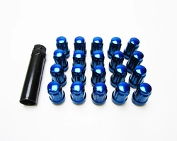 Комплект колесных гаек M12x1.5 6-лучевые синий хром фото