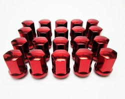 Комплект колесных гаек M12x1.5 красный хром фото